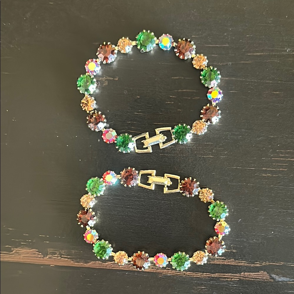 Vintage Multicolor Crystal Bracelet Set
